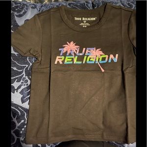 True Religion Girls Palm Tree Logo Tee NWT